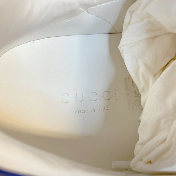 NEW Gucci Ace Womens Embroidered Tennis Sneakers White Blue Leather EU 38 US 8 - Picture 5 of 10